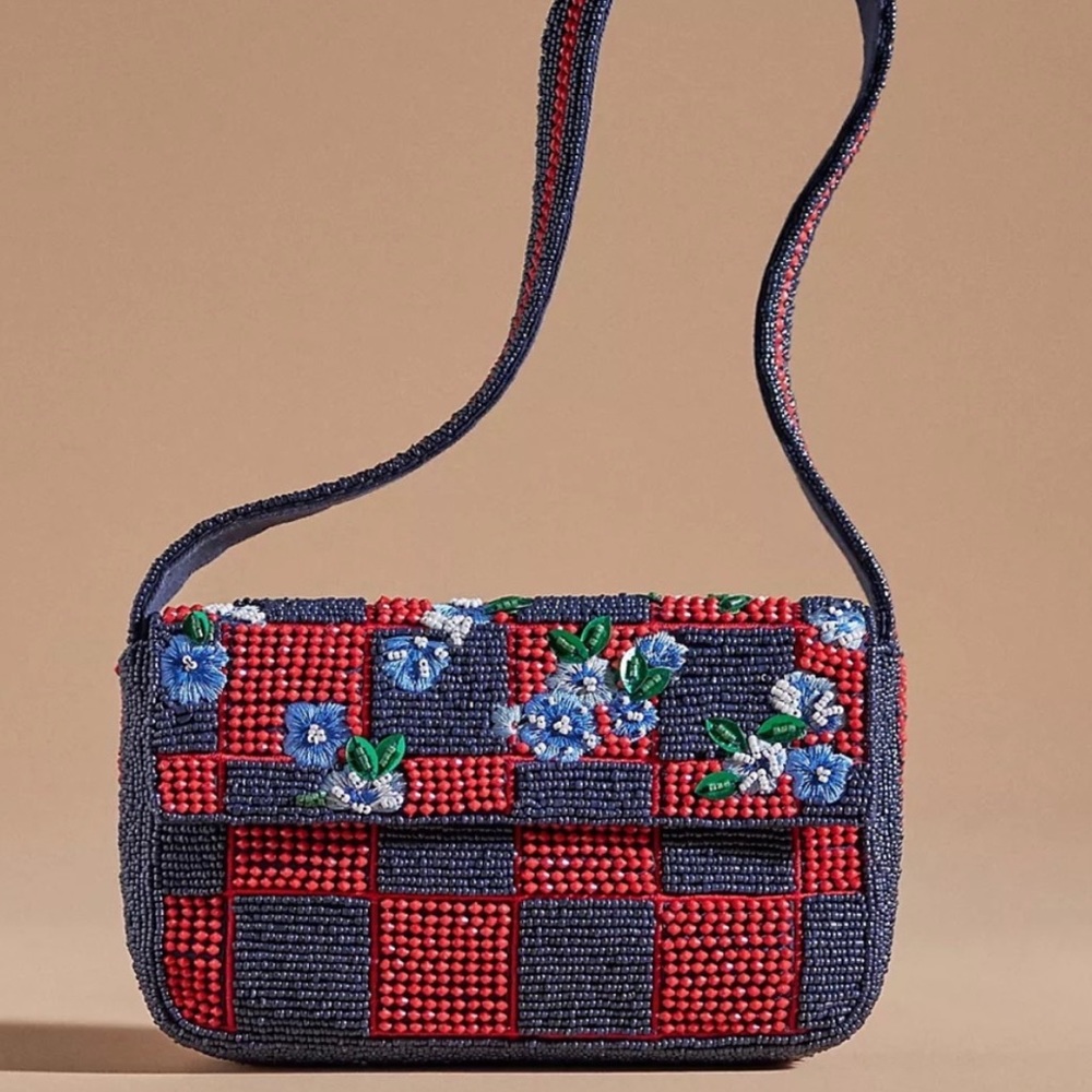 The Fiona Beaded Bag: Varsity Check Edition